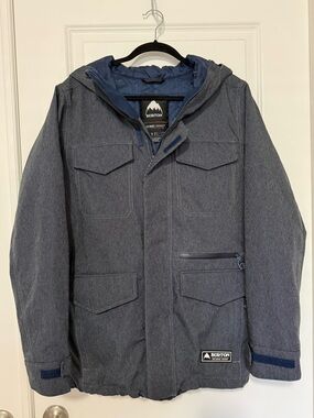 Burton Men’s Dark Blue Hooded Snow Jacket